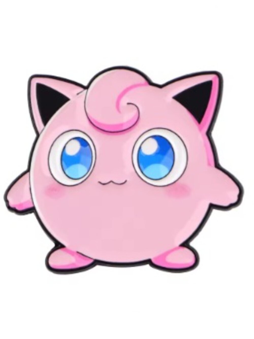 Pokemon Jigglypuff Chibi Pink Monster Kawaii Glossy Enamel Lapel Pin Brooch